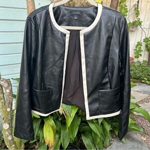 NWT Halogen Tipped Faux Leather Jacket